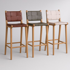 Lisbon Bar Stool Brown Real