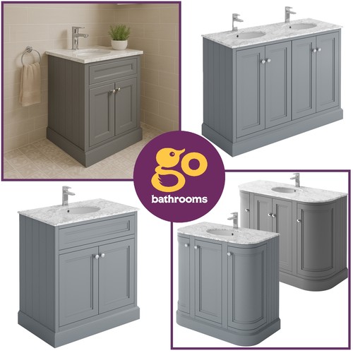 Grey traditional vanity unit - grey,