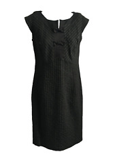 Minuet Petite black wool blend pencil dress size 8 lined 36.5" L, stylish chic