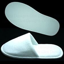 Spa Slippers White Terry Towelling Mens Women Hotel Wedding Dance Closed Toe Bag