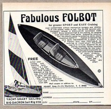 1976 Print Ad Folbot Folding Boats & Big Dacron Sail Rig Charleston,SC