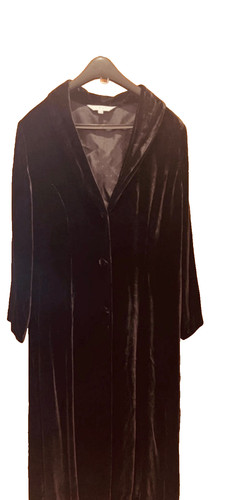 East black velvet silk coat