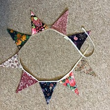 Mini bunting 85 cms in length Handmade in dark floral fabrics