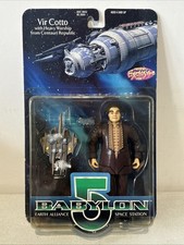 Babylon 5 Vir Cotto Action figure w/ Purple Jacket & Centauri Republic Warship