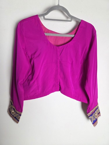 Bright pink sari blouse indian - pink,