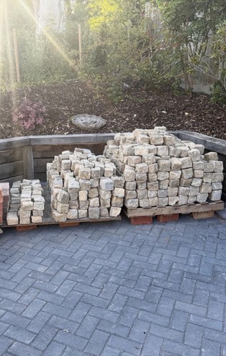 Reclaimed granite cobbles and - reclaimed,