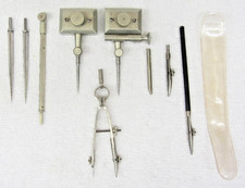 Vintage Adjustable Trammel Points Beam Compass Carpentry, Engineer, Drafting LOT