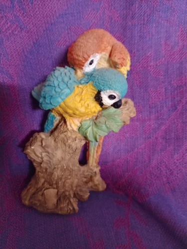 Parrot couple figurine resin - parrot,