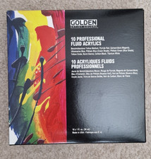 Golden Artist Colours - 10 Professional Fluid Acrylic Paint 30ml Bottle - New