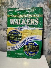 1993 RARE Walkers Salt & Vinegar Crisp Packet – Vintage UK Snack Wrapper