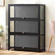 3-Tier Figure Model Display Case Collection Shelf Storage Cabinet W/ Door