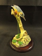 Beautiful TEVIOTDALE Mounted Figurine "Kingfisher on Branch" Signed D. Edlmann