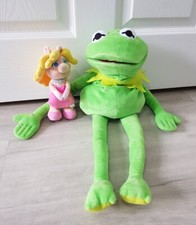 KERMIT THE FROG HAND PUPPET & MISS PIGGY PLUSH soft toy THE MUPPETS BUNDLE