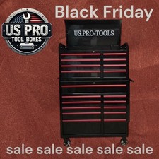 US PRO TOOL CHEST CABINET BOX SPECIAL EDITION! RED HANDLES FINANCE AVAILABLE