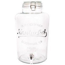 1x 8.7L Glass Drinks Dispenser with Tap Cold Water Lemonade Container Jug
