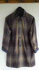 Barbour Derby Mac Reversible Jacket Tartan Navy Waterproof Size 18 Lightweight