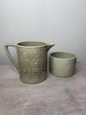 Portmeirion Totem Grey Green Milk Jug And Sugar Bowl