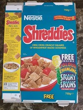 Nestle 1993 Shreddies Spooky Spoons Cereal Box Empty