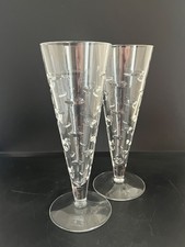 Waterford Crystal Jasper Conran Signed Rain Long Wine Glasses x2