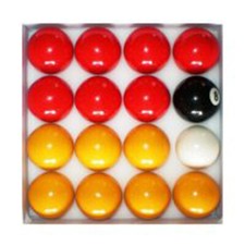 RED & YELLOW 2 1/4" (57.2mm) POOL BALLS (AMERICAN POOL SIZE)