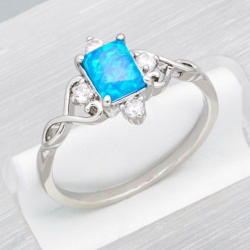 4x6 rectangle blue - rectangle, opal