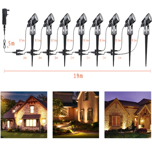 8pcs garden spike lights - 8pcs,