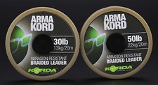 Korda Arma Kord 30lb 50lb Brown Braided Leader Carp Coarse Match Fishing Line