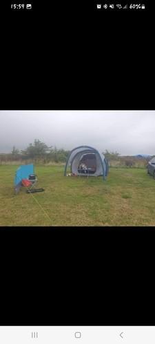 Man blow tent - up,