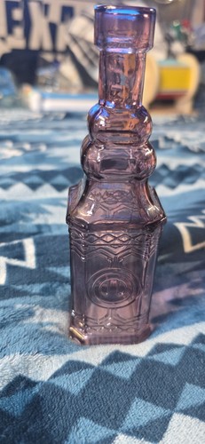 Purple glass decorative bottle - decorative,