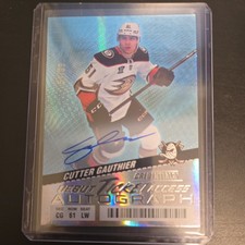 Cutter Gauthier Annaheim Ducks Credentials Debut Ticket Access Auto Card # /99
