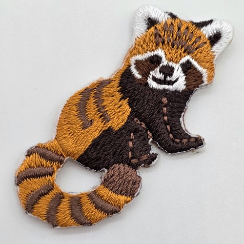 Red panda embroidered patch - panda,