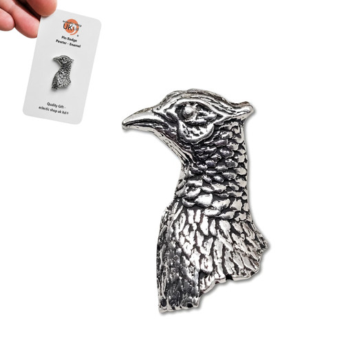 Pheasant head pin badge - pin, pewter