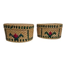 2 Woven Coil Straw Seagrass