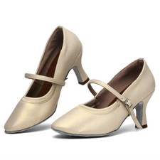 Women's Closed Toe Dance Shoes 5cm Heels Ladies Ballroom Latin Tango Salsa Shoes