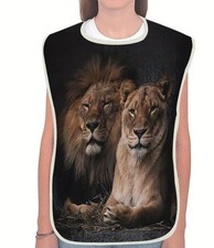 1pc Lions - Linen Adult Bib