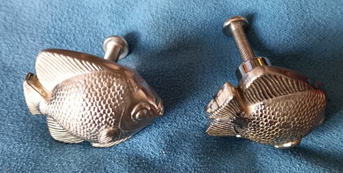 Silver metal fish drawer - fish,