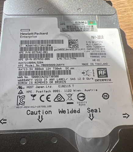 8tb mb8000jwayh sas 12gb s - hp,