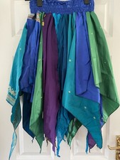 Indian sari silk scarf overskirt. One size