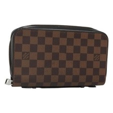 LOUIS VUITTON Damier Ebene Zippy XL Wallet N63284 LV Auth 125430
