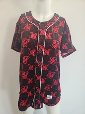 Sik Silk Vintage Chenille Baseball Jersey DERP RED Size SMALL BNWT