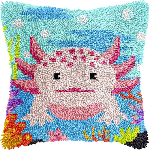 Colorful axolotl latch hook - colorful,