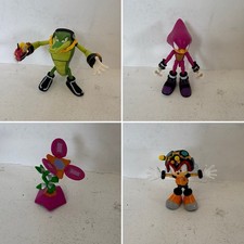 Sonic The Hedgehog Team Chaotix - Espio, Vector, Charmy & Warping Flower Figures