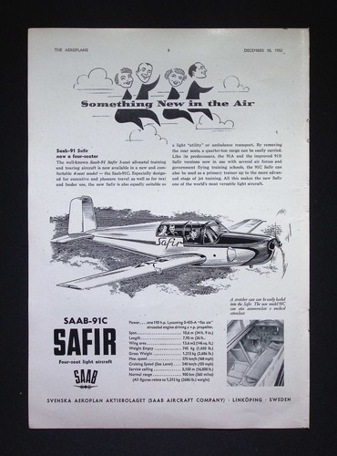 Original 1953 advert - 1953, saab