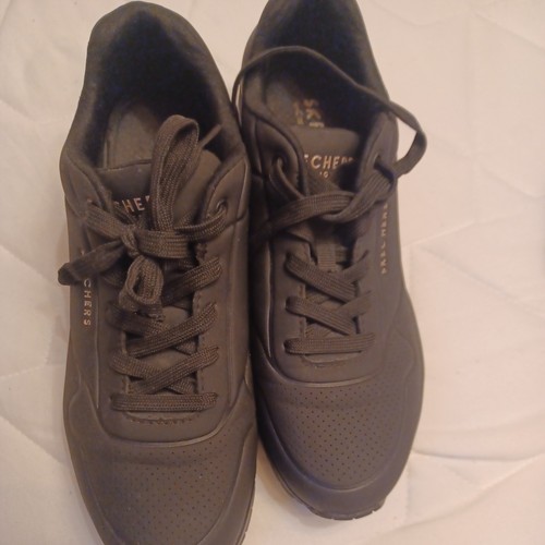 Black sketcher lace trainers - ,