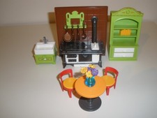 Playmobil Victorian Mansion, Dolls House Kitchen & Table Area - Furniture Set.