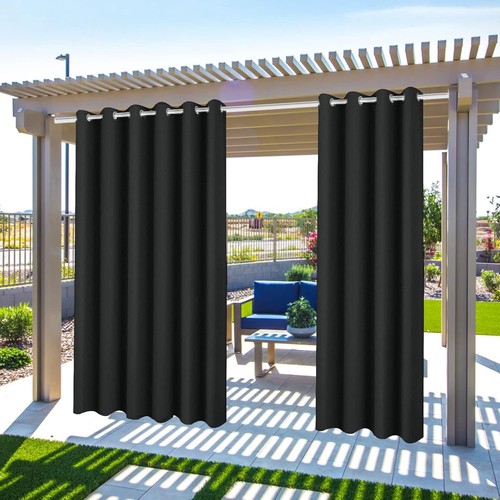 Outdoor curtains pair black - outdoor,