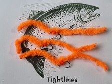 3 x NEW FIRE ORANGE MIDI EGG IT EGGSTASY WORMS FL ORANGE BEAD size 12 barbless 