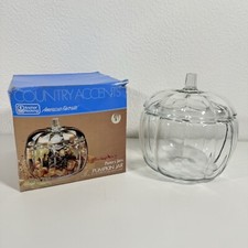 Glass Pumpkin Storage Jar With Lid Anchor Hocking Halloween Sweet Container
