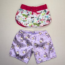 Build-A-Bear White HSM Shorts & Purple Monkey PJs Shorts