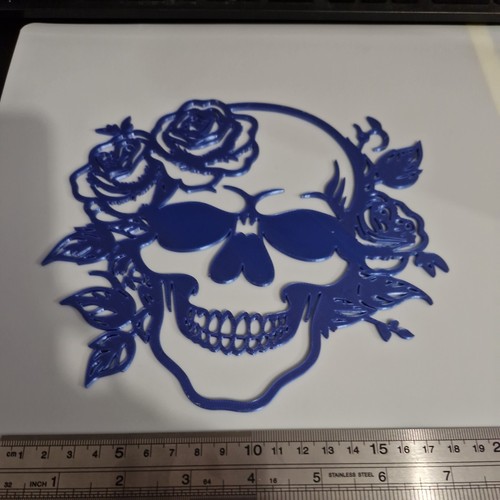 Floral skull wall - 20cm, 3d